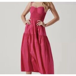NWT ASTR Barbie Tiered Strappy Maxi Dress Fitted Cottagecore Women’s Size XL